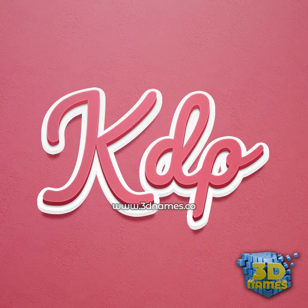 kdp in Red Scribble style - 3D name wallpaper