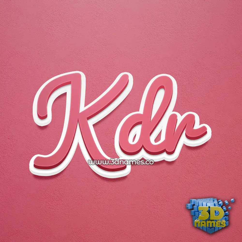 kdr in Red Scribble style - 3D name wallpaper