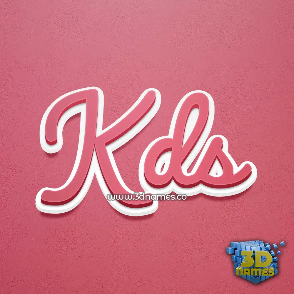 kds in Red Scribble style - 3D name wallpaper