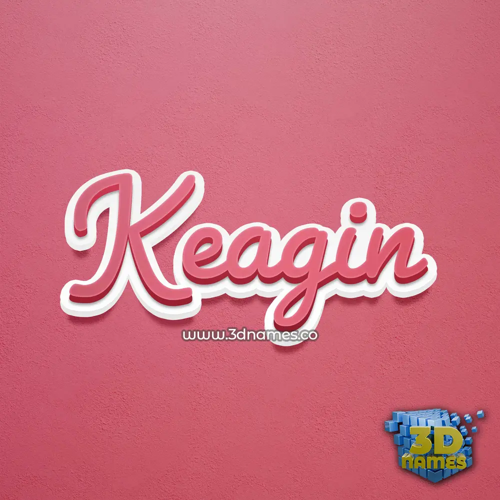 keagin in Red Scribble style - 3D name wallpaper