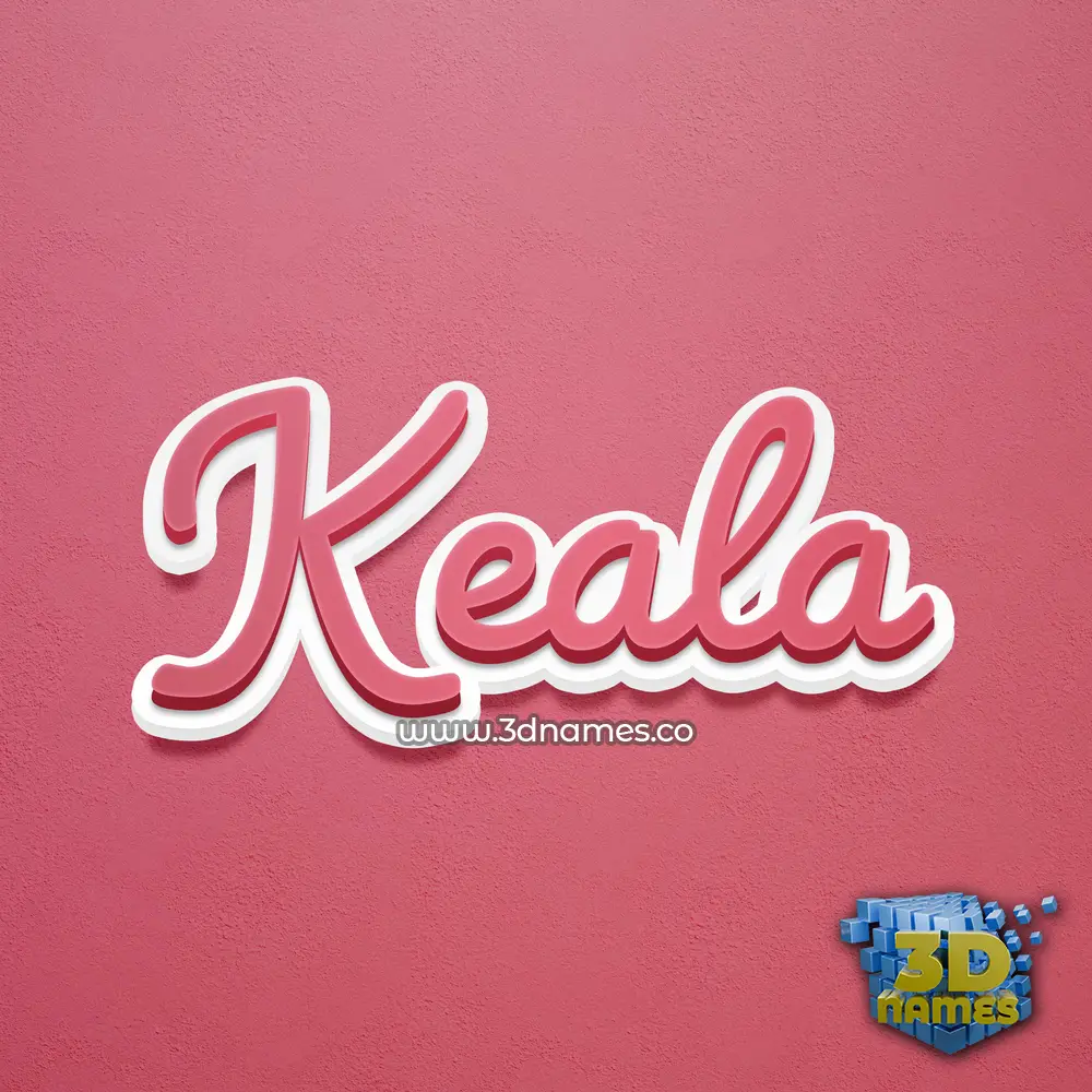 keala in Red Scribble style - 3D name wallpaper