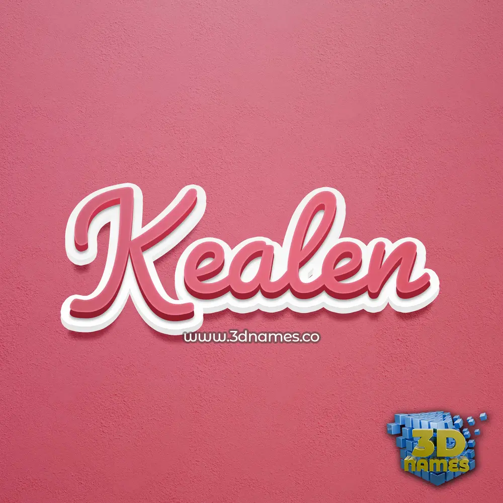 kealen in Red Scribble style - 3D name wallpaper