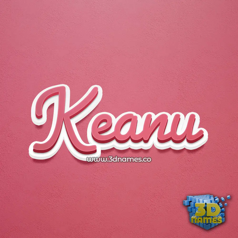 keanu in Red Scribble style - 3D name wallpaper