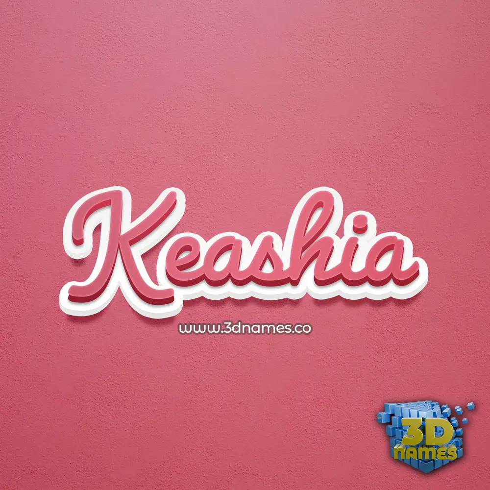 keashia in Red Scribble style - 3D name wallpaper