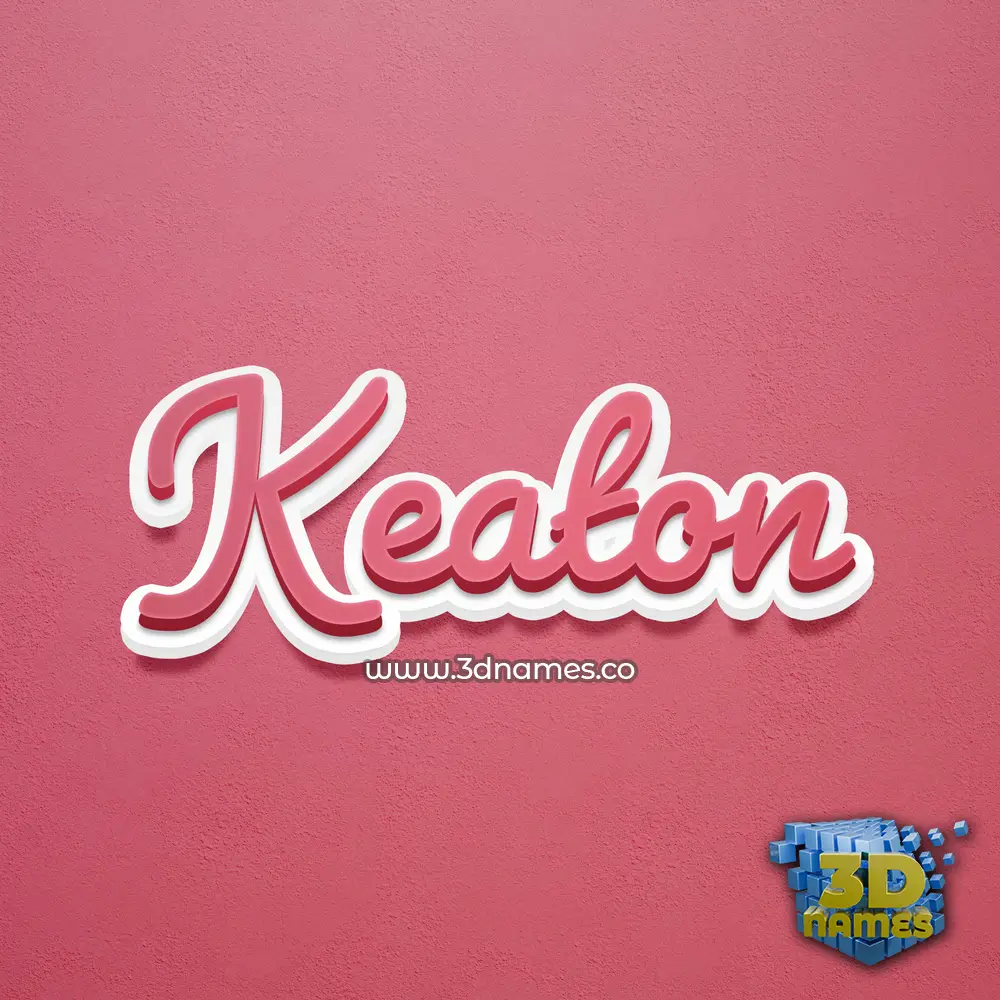 keaton in Red Scribble style - 3D name wallpaper