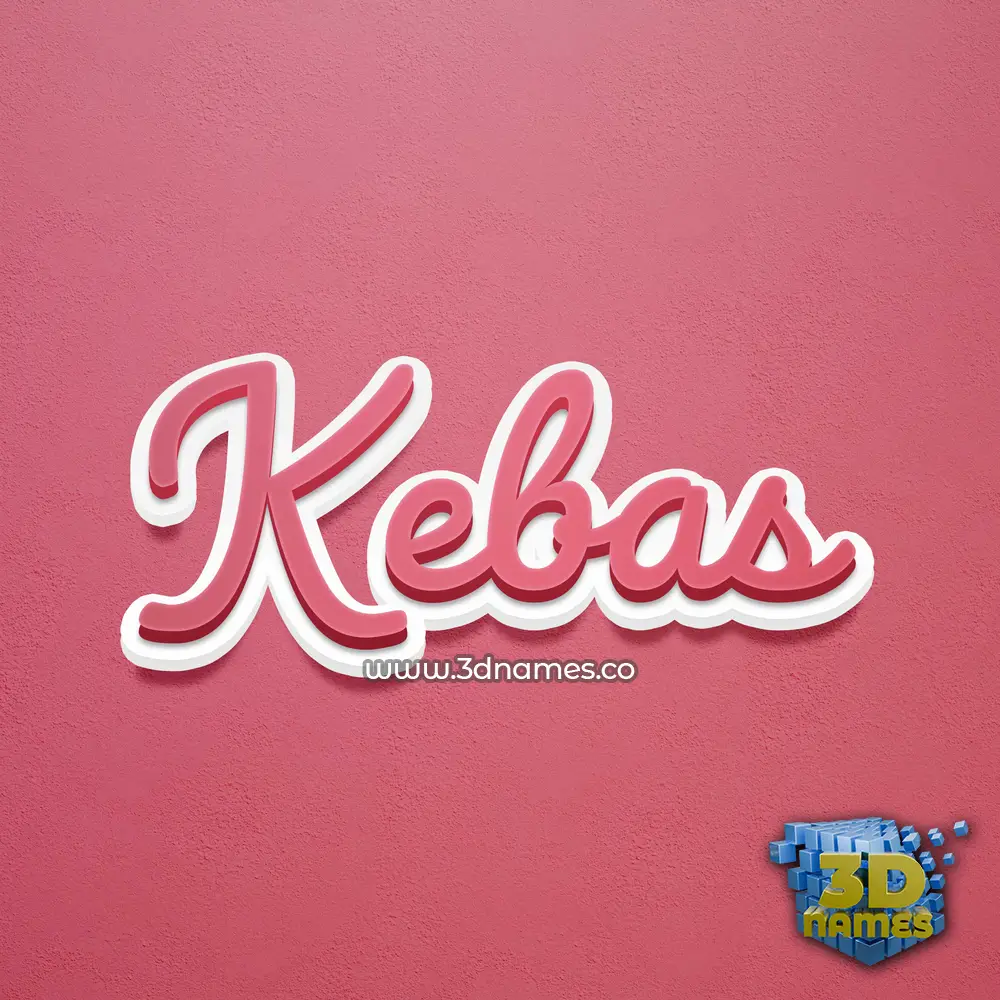 kebas in Red Scribble style - 3D name wallpaper