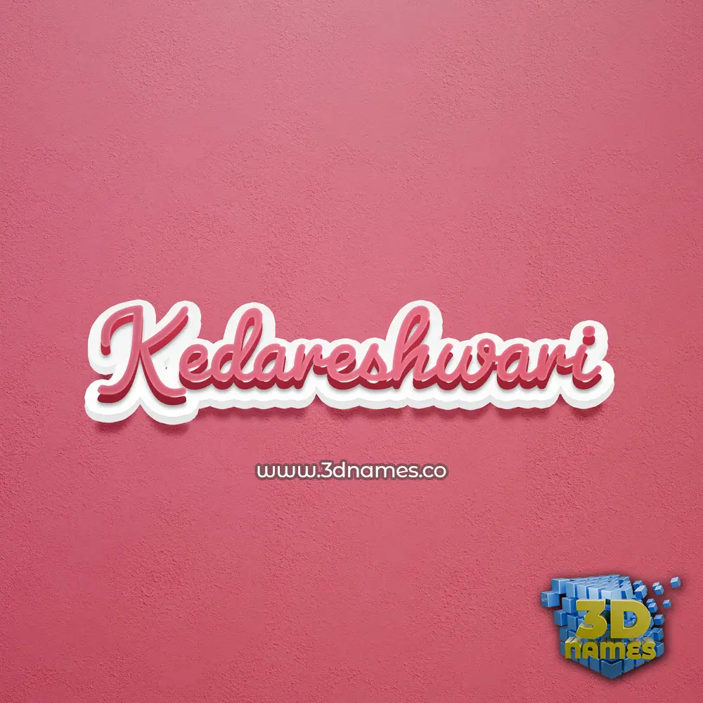 kedareshwari in Red Scribble style - 3D name wallpaper