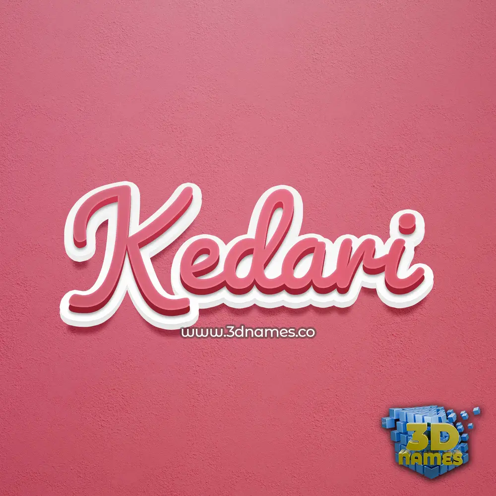 kedari in Red Scribble style - 3D name wallpaper