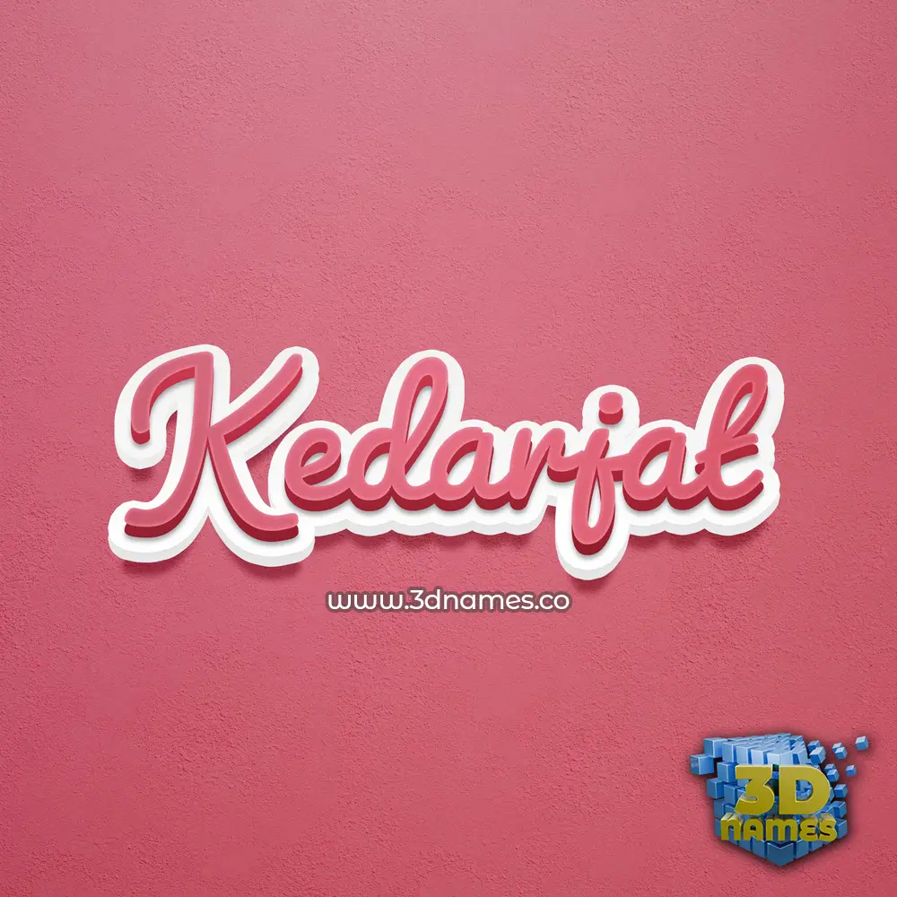 kedarjat in Red Scribble style - 3D name wallpaper
