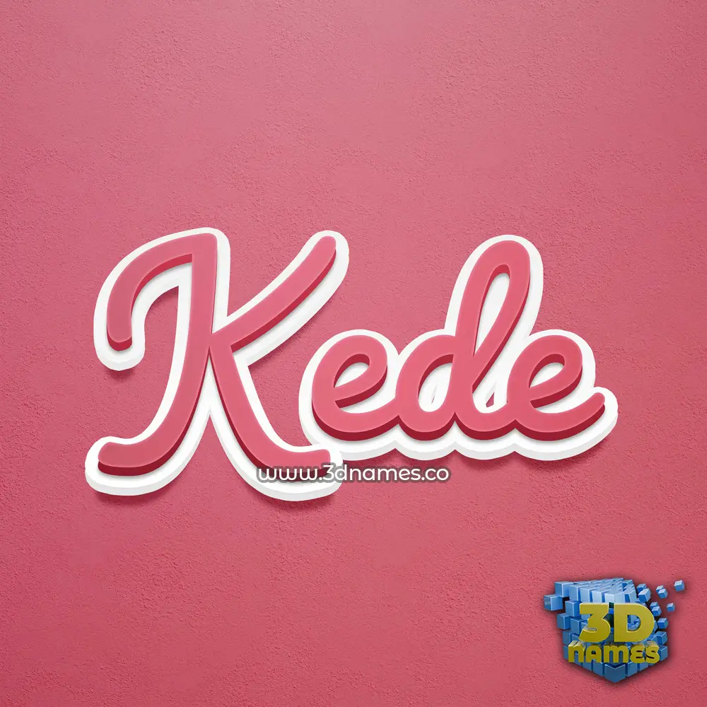 kede in Red Scribble style - 3D name wallpaper