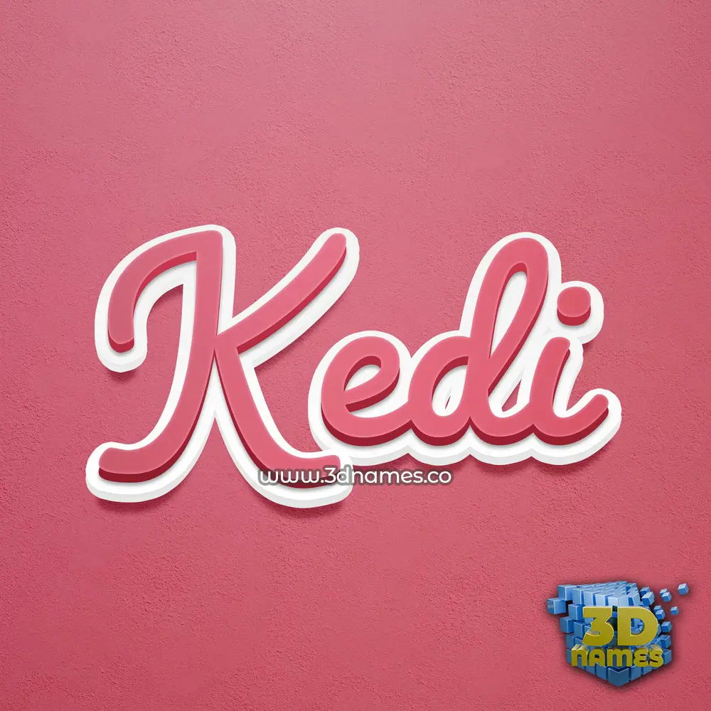 kedi in Red Scribble style - 3D name wallpaper