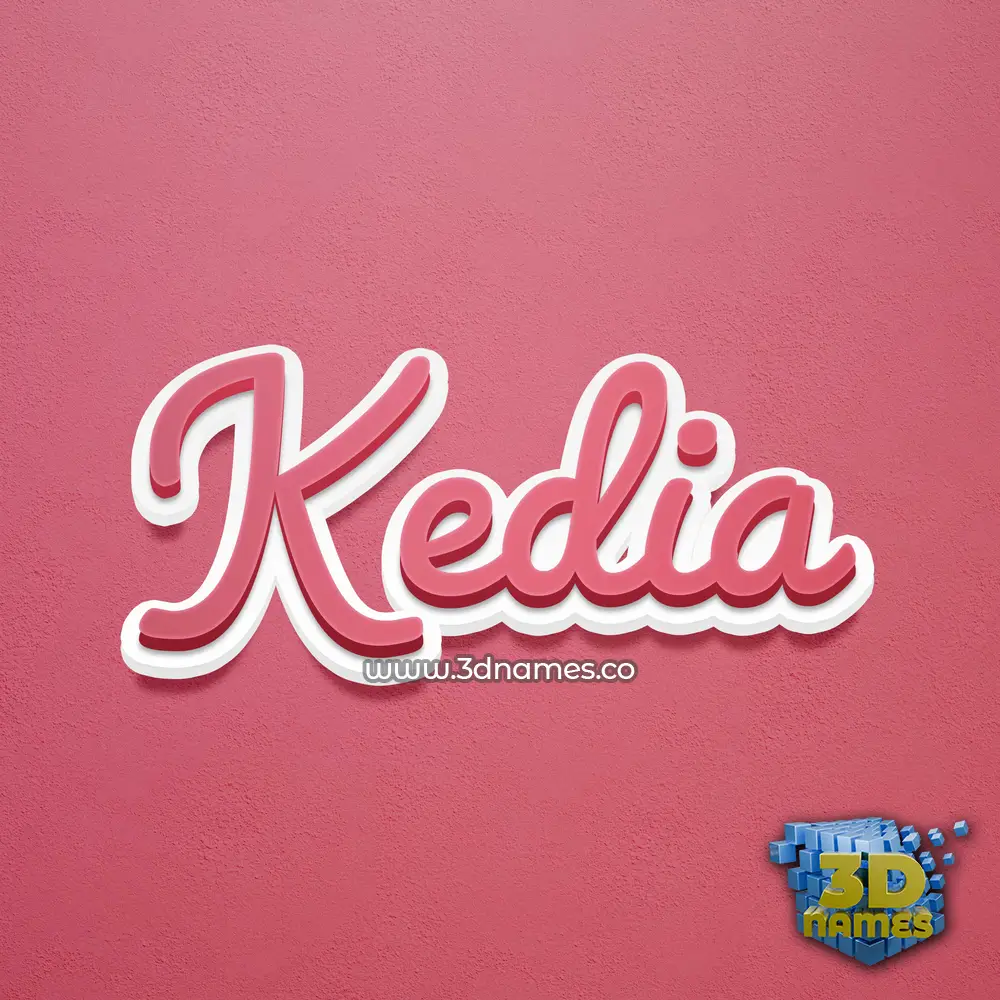 kedia in Red Scribble style - 3D name wallpaper