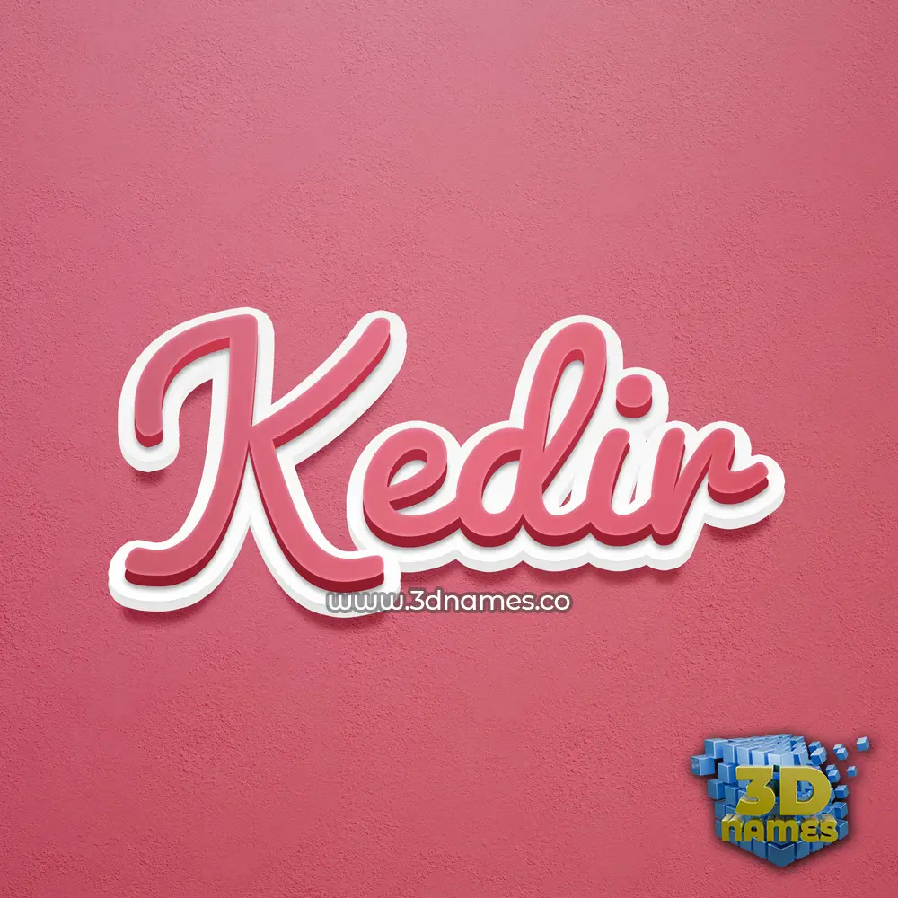 kedir in Red Scribble style - 3D name wallpaper