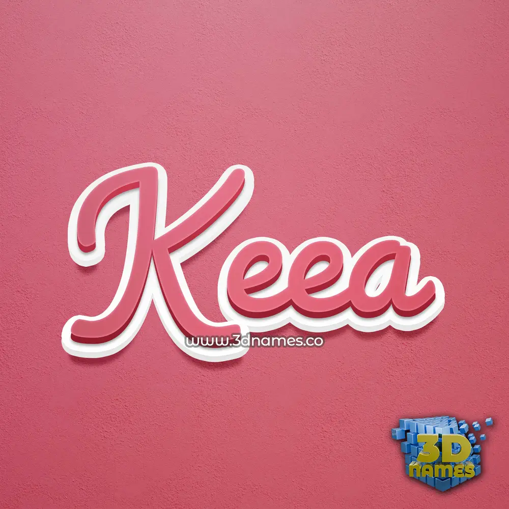 keea in Red Scribble style - 3D name wallpaper