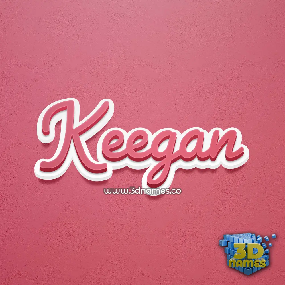 keegan in Red Scribble style - 3D name wallpaper