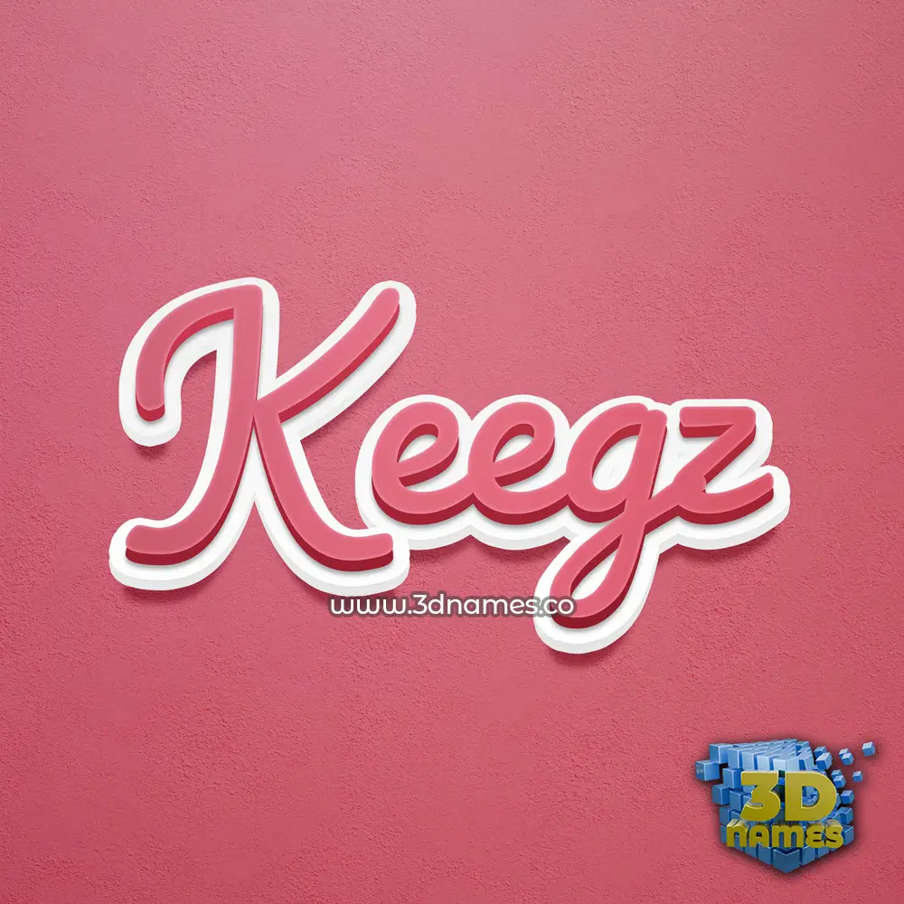 keegz in Red Scribble style - 3D name wallpaper