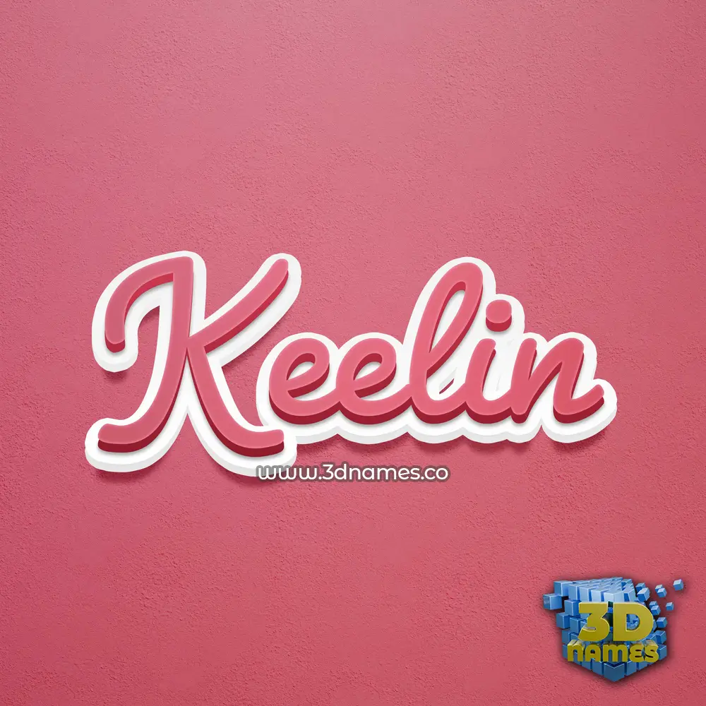 keelin in Red Scribble style - 3D name wallpaper