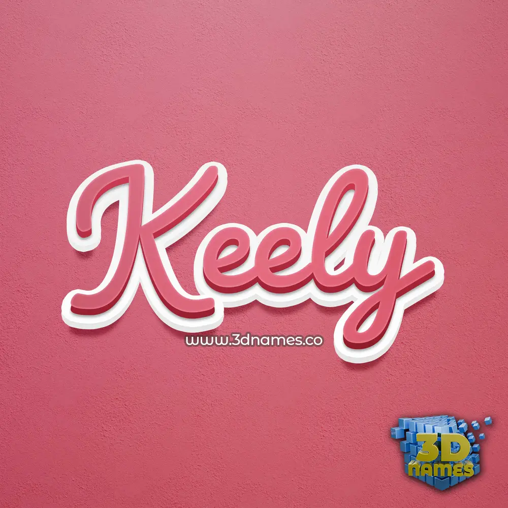 keely in Red Scribble style - 3D name wallpaper