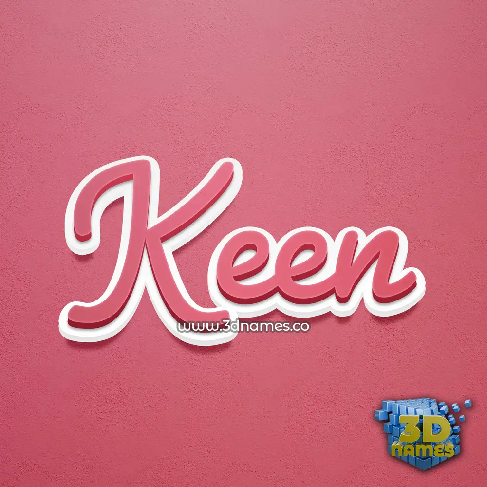 keen in Red Scribble style - 3D name wallpaper
