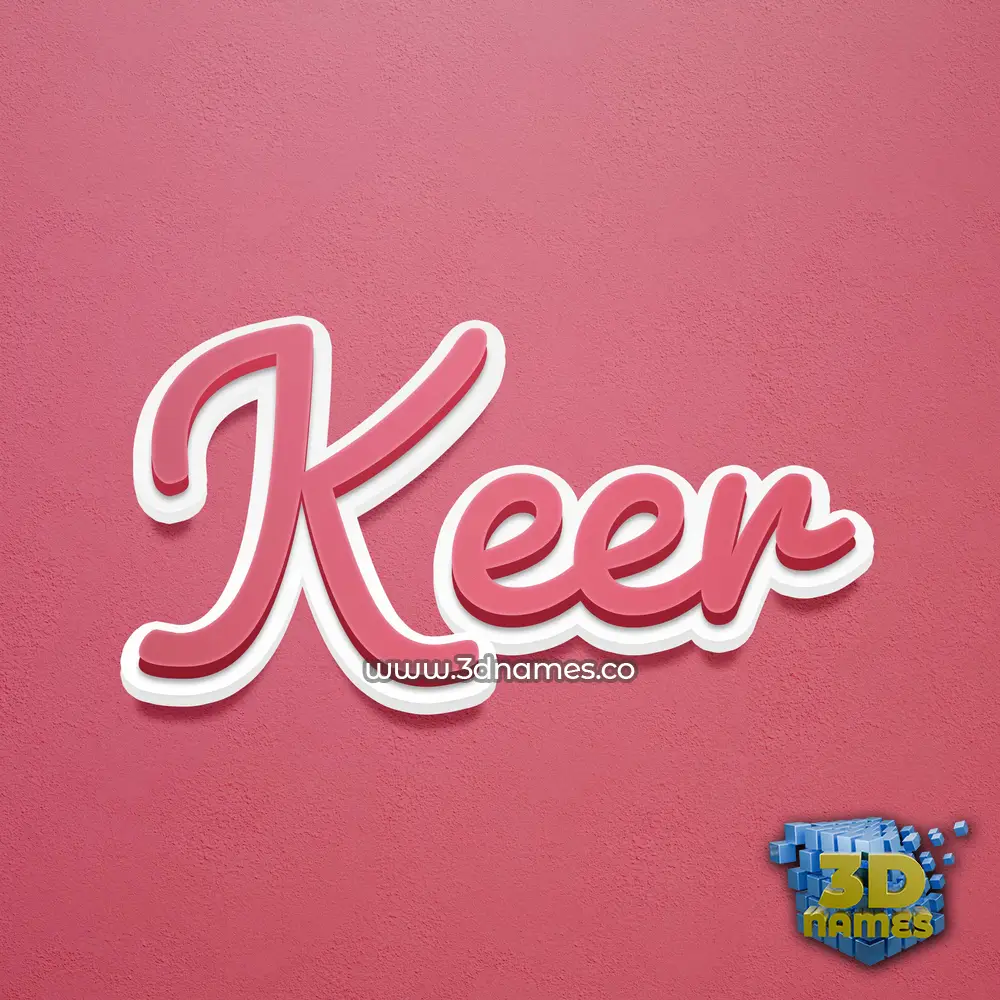 keer in Red Scribble style - 3D name wallpaper