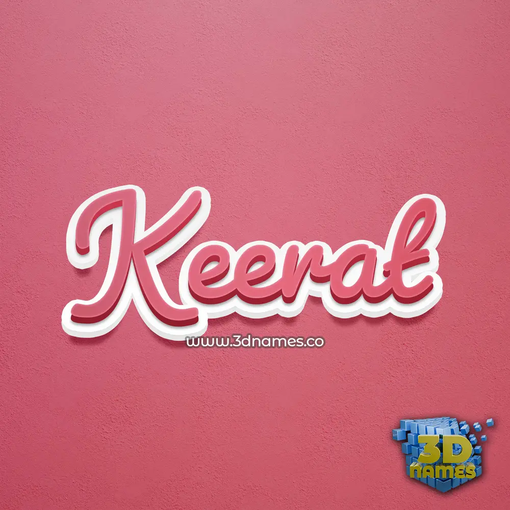 keerat in Red Scribble style - 3D name wallpaper