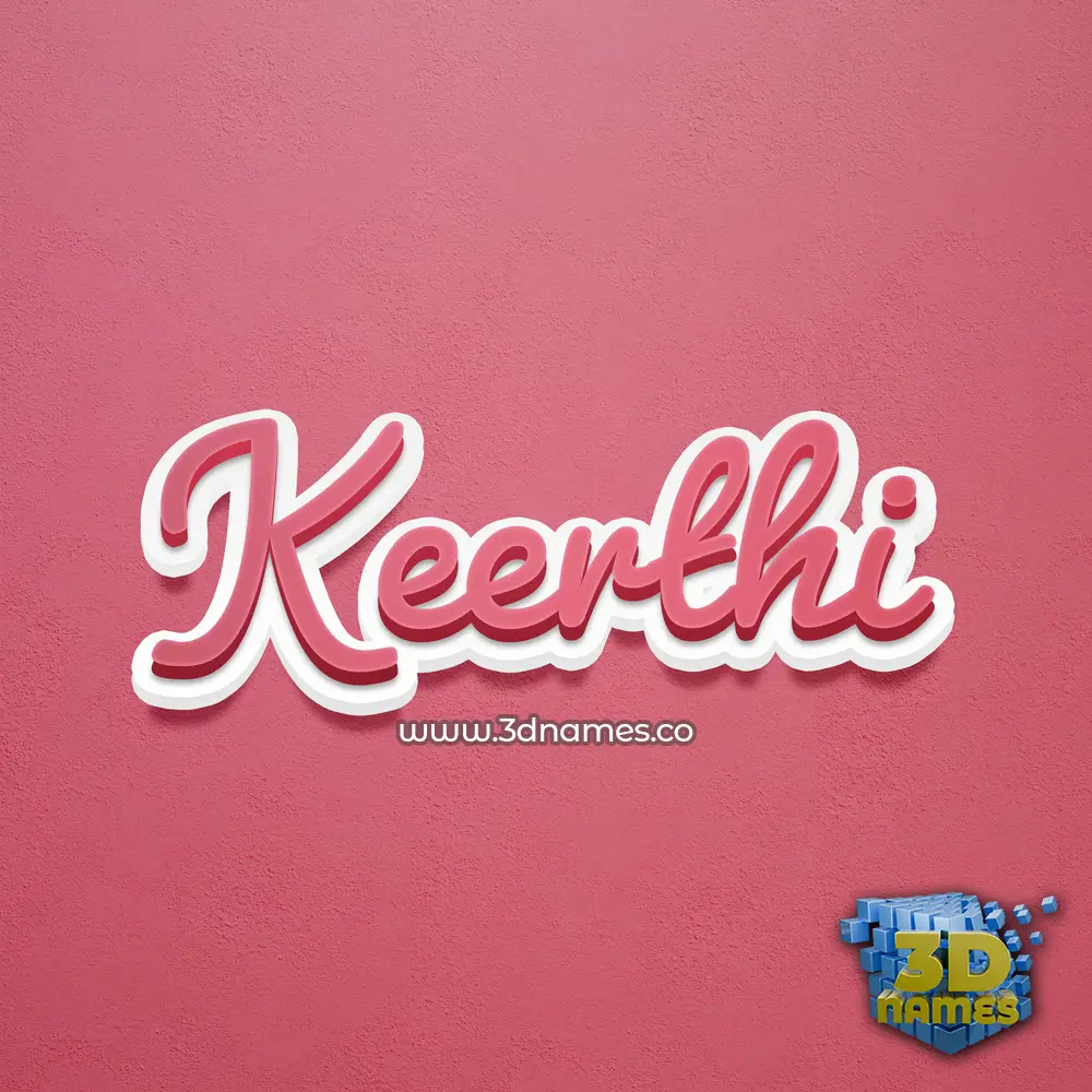 keerthi in Red Scribble style - 3D name wallpaper