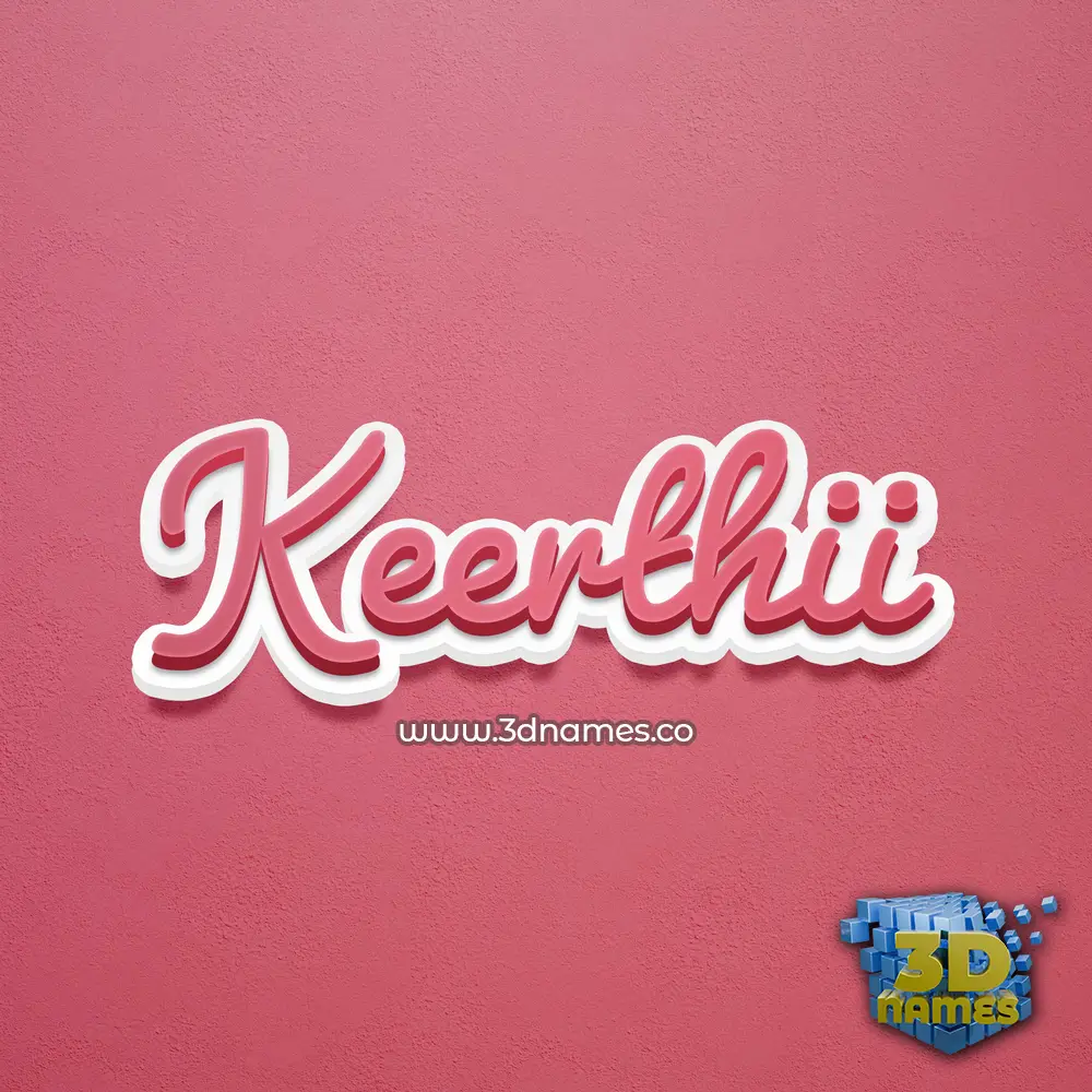 keerthii in Red Scribble style - 3D name wallpaper