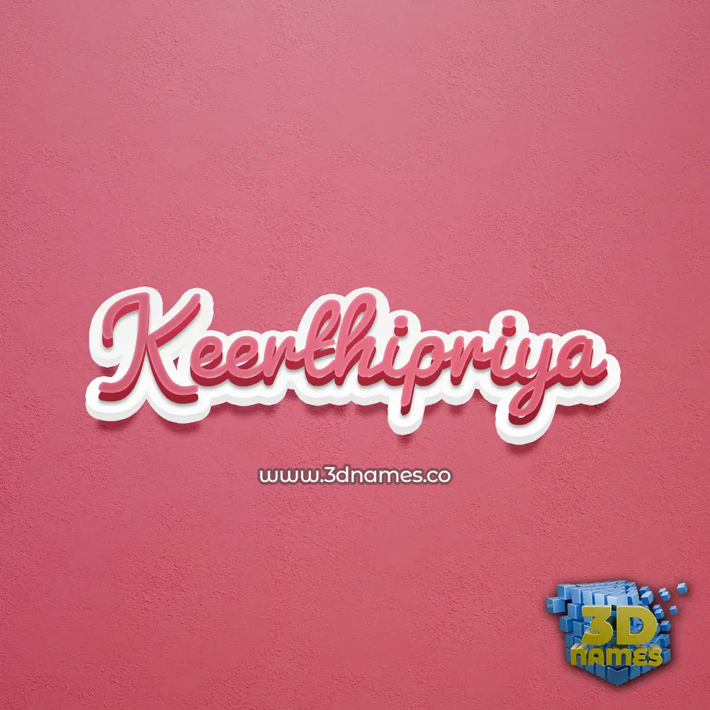 keerthipriya in Red Scribble style - 3D name wallpaper