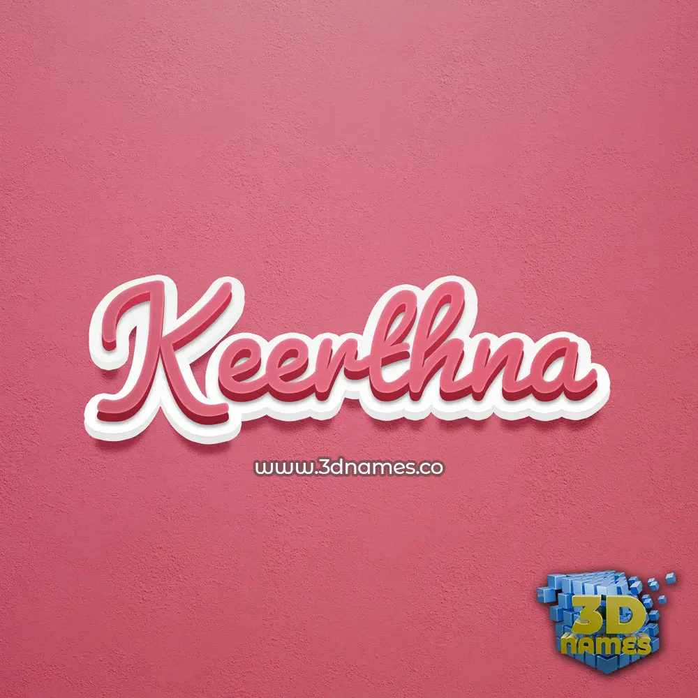 keerthna in Red Scribble style - 3D name wallpaper