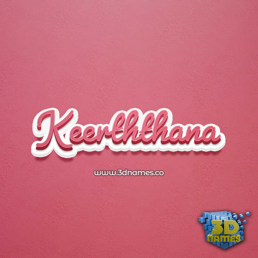keerththana in Red Scribble style - 3D name wallpaper