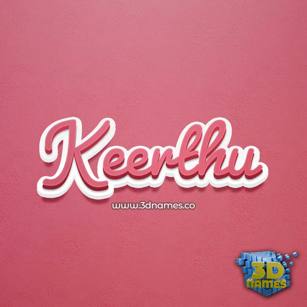 keerthu in Red Scribble style - 3D name wallpaper