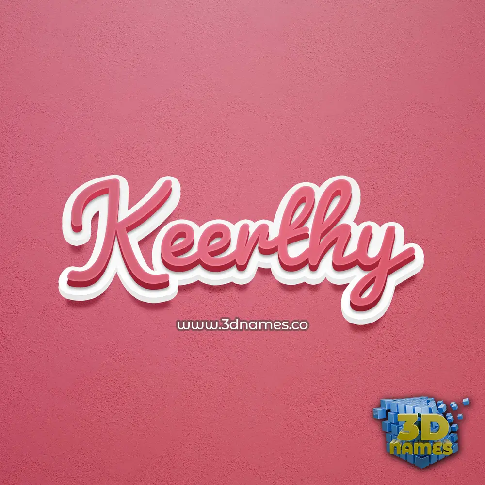 keerthy in Red Scribble style - 3D name wallpaper