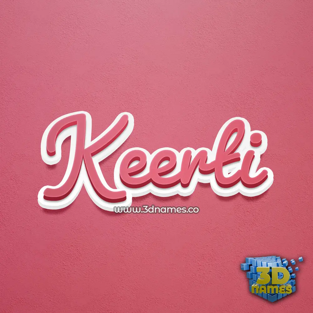 keerti in Red Scribble style - 3D name wallpaper