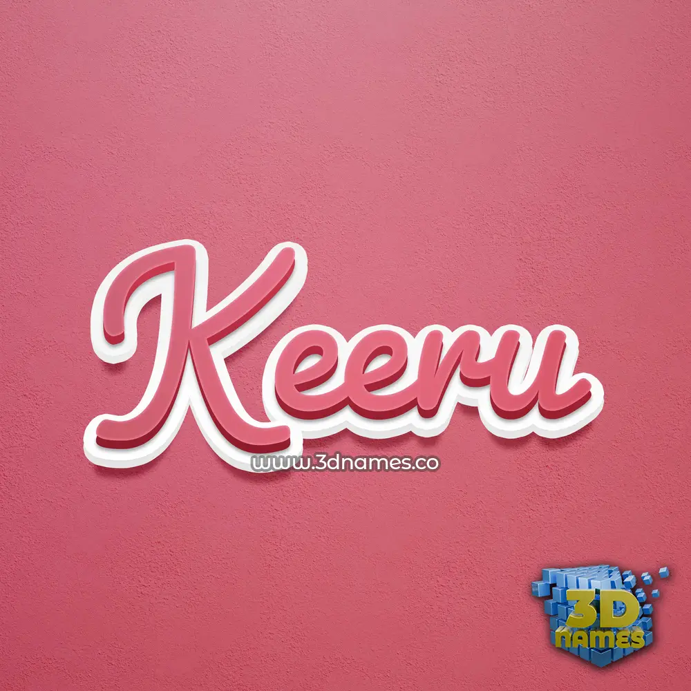 keeru in Red Scribble style - 3D name wallpaper