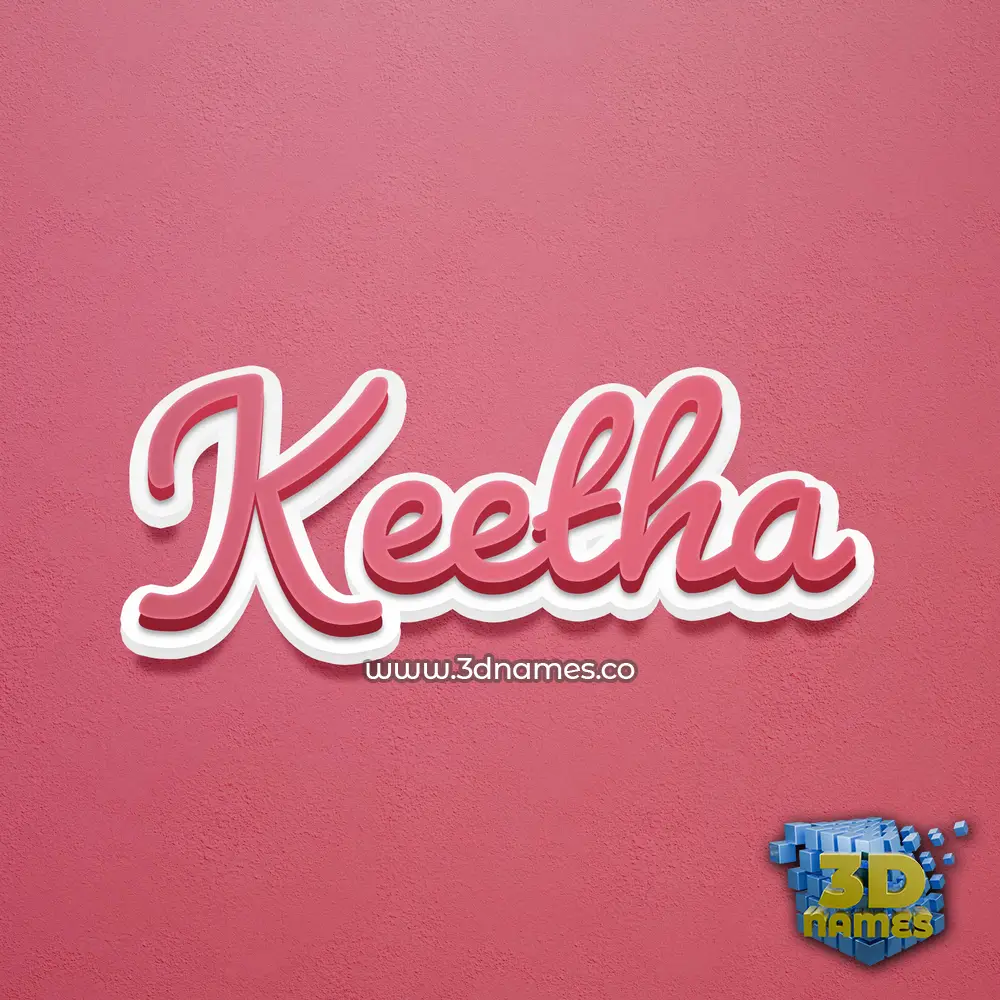 keetha in Red Scribble style - 3D name wallpaper