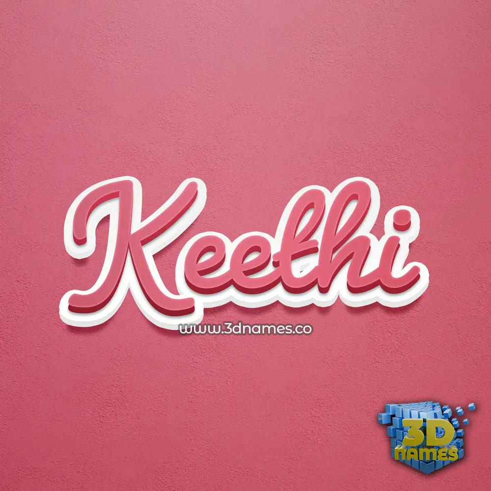 keethi in Red Scribble style - 3D name wallpaper