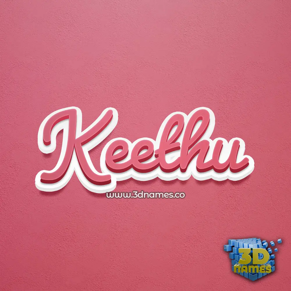 keethu in Red Scribble style - 3D name wallpaper