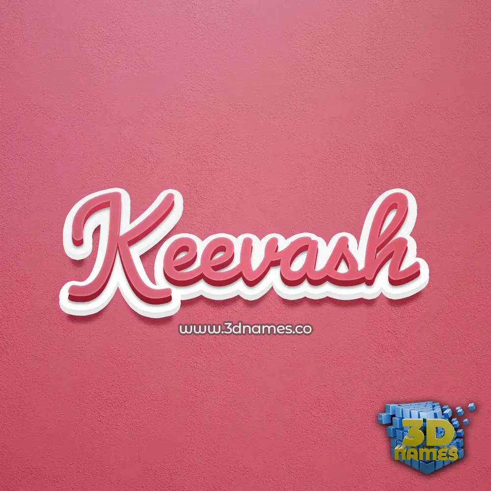 keevash in Red Scribble style - 3D name wallpaper