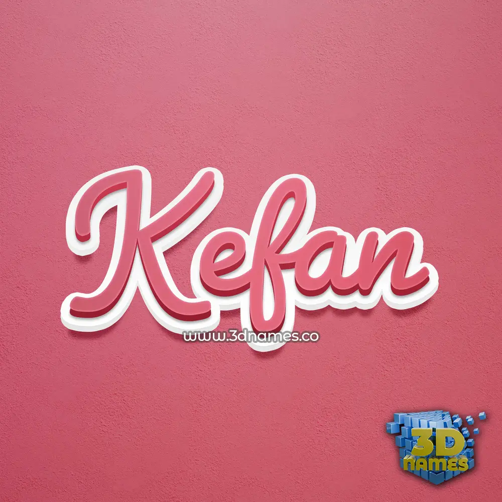kefan in Red Scribble style - 3D name wallpaper