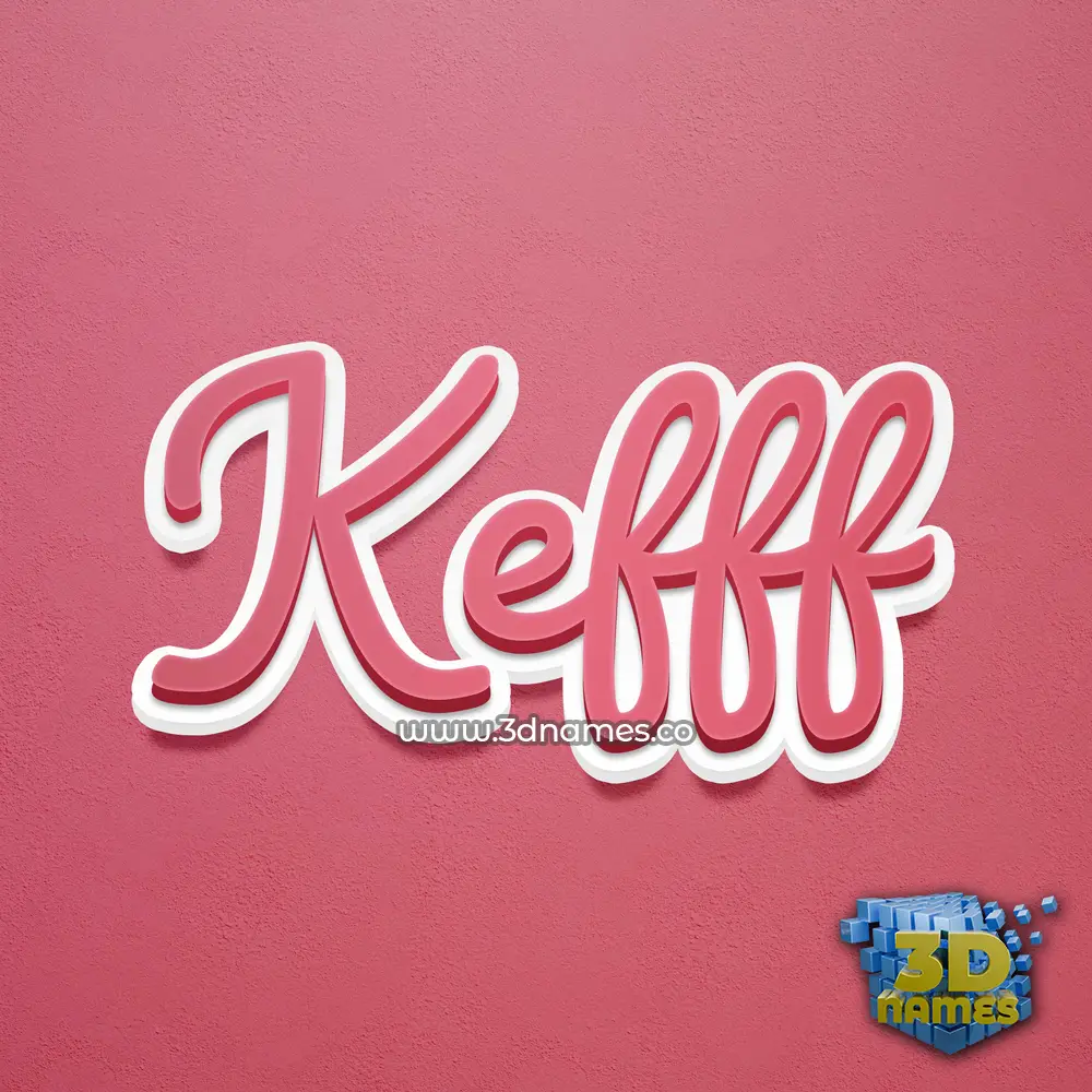 kefff in Red Scribble style - 3D name wallpaper