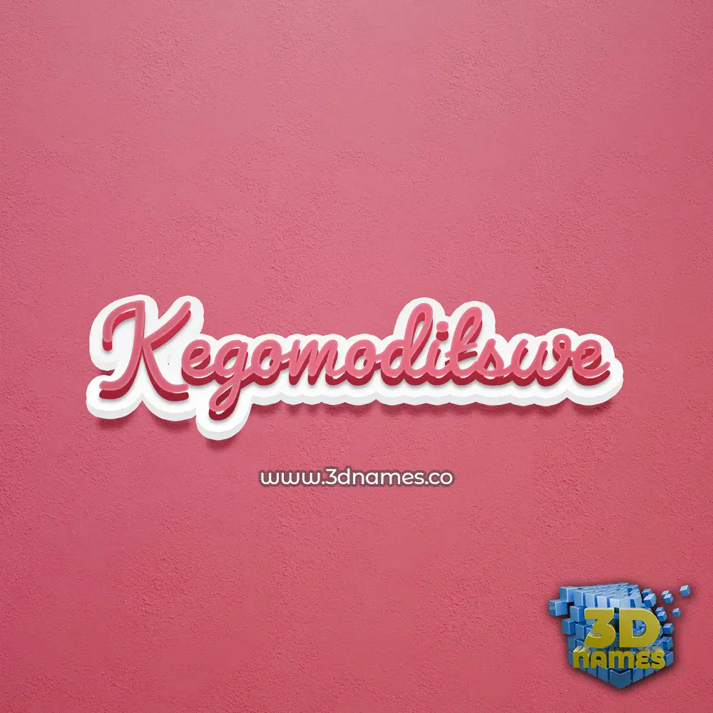 kegomoditswe in Red Scribble style - 3D name wallpaper