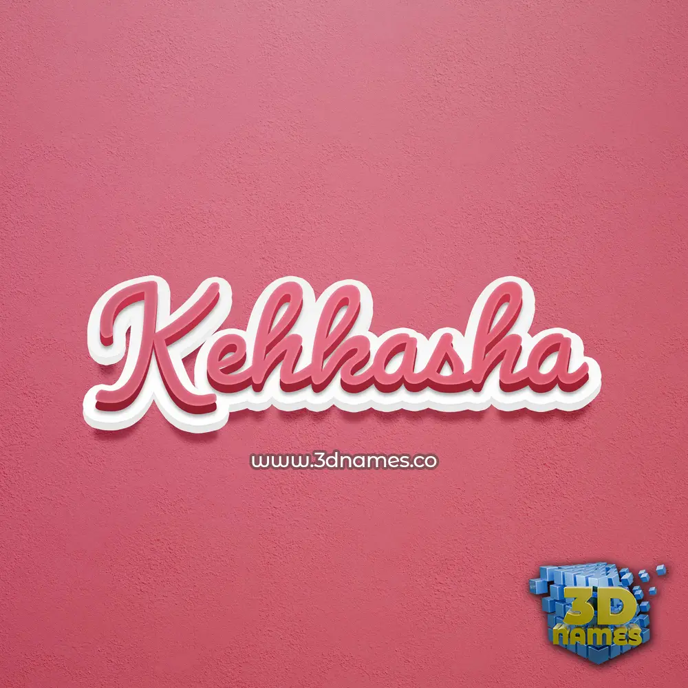kehkasha in Red Scribble style - 3D name wallpaper