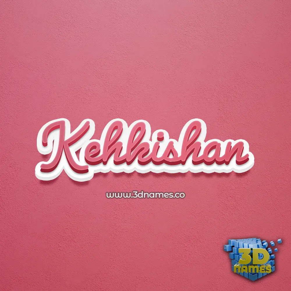 kehkishan in Red Scribble style - 3D name wallpaper