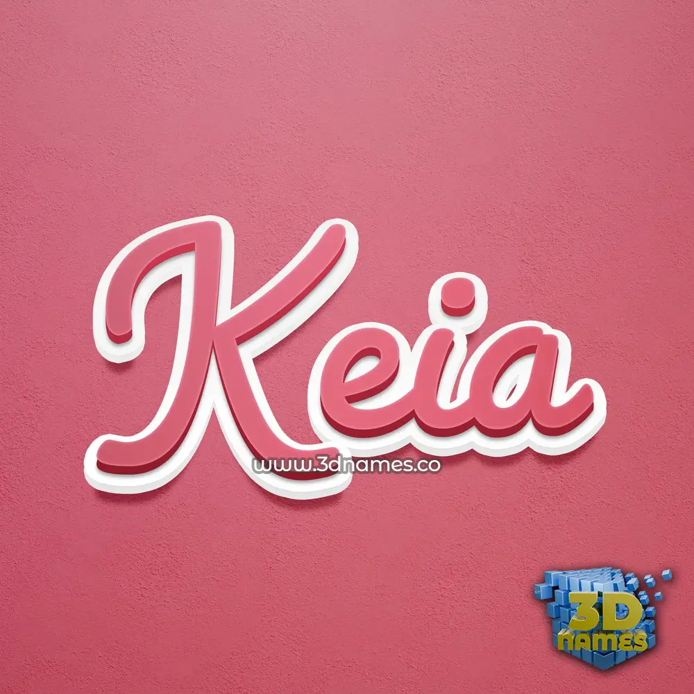 keia in Red Scribble style - 3D name wallpaper