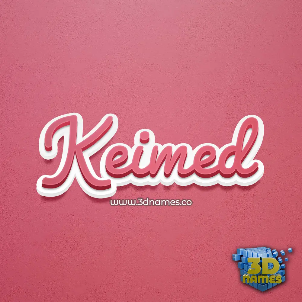 keimed in Red Scribble style - 3D name wallpaper