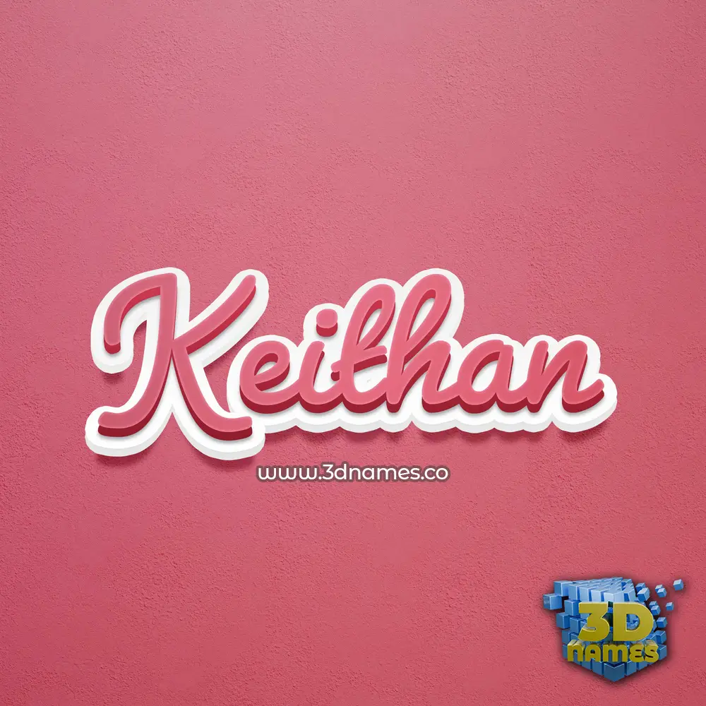 keithan in Red Scribble style - 3D name wallpaper