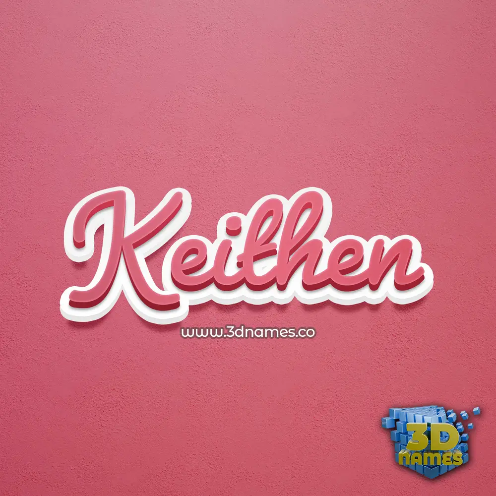 keithen in Red Scribble style - 3D name wallpaper