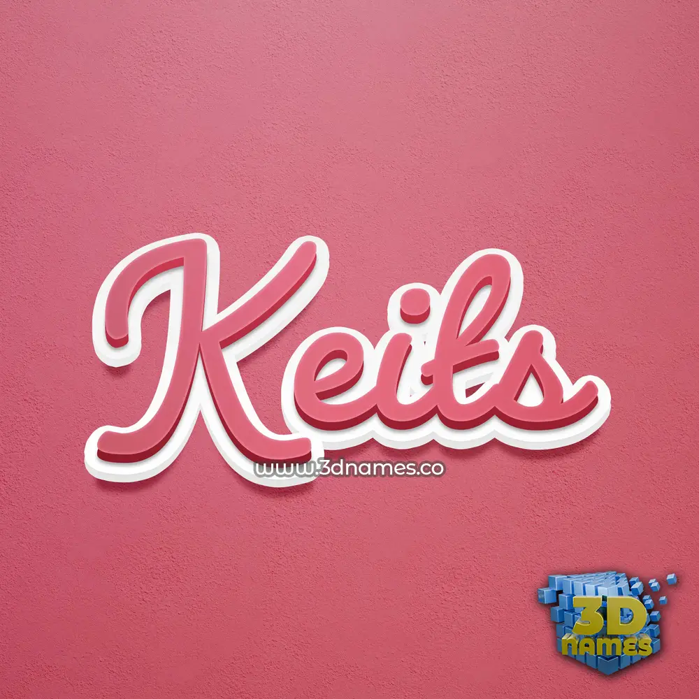 keits in Red Scribble style - 3D name wallpaper