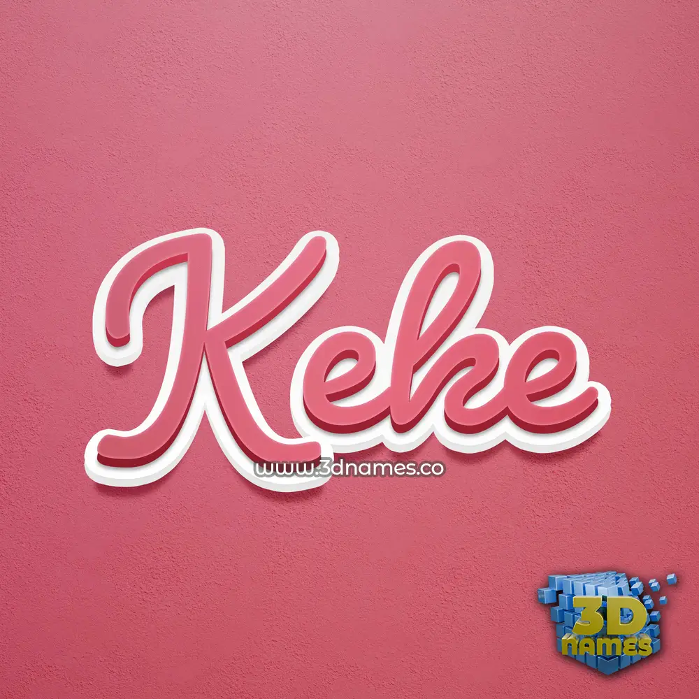 keke in Red Scribble style - 3D name wallpaper