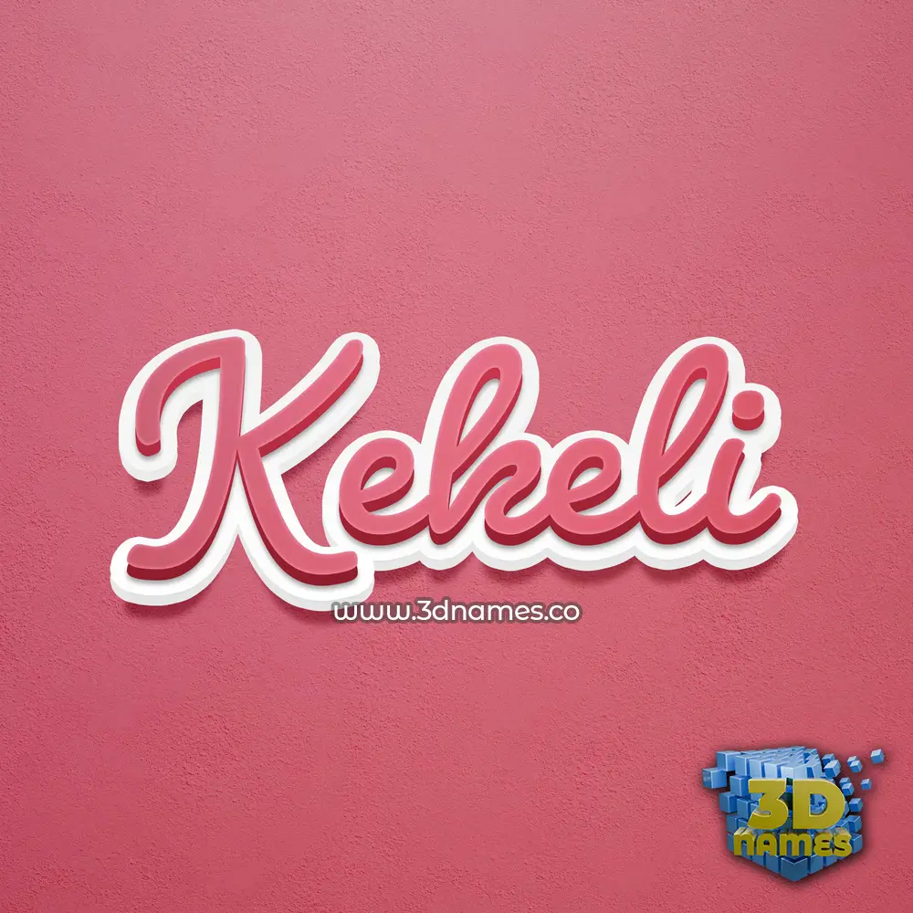 kekeli in Red Scribble style - 3D name wallpaper